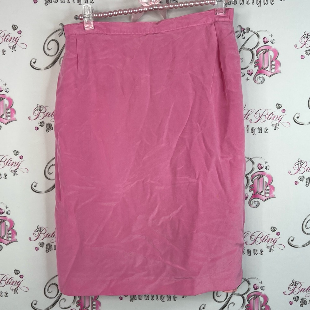 Renzo skirt vintage bright bubblegum Pink Skirt zip up button retro rare